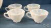 MILK GLASS PUNCH BOWL WITH 12 CUPS - 2