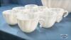 MILK GLASS PUNCH BOWL WITH 12 CUPS - 4