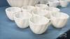 MILK GLASS PUNCH BOWL WITH 12 CUPS - 5