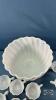 MILK GLASS PUNCH BOWL WITH 12 CUPS - 6