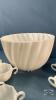 MILK GLASS PUNCH BOWL WITH 12 CUPS - 7