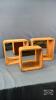 (3) MIRROR BACK WOODEN CUBES