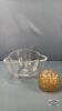 HEAVY TRIANGULAR GLASS BOWL