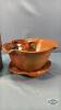 POTTERY 8IN WIDE FLOWER POT WITH UNDER PLATE - 2