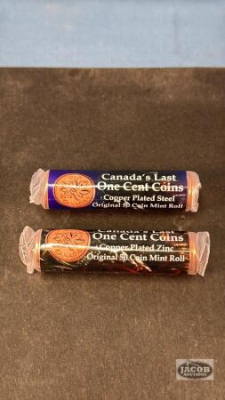 (2) ROLLS OF CANADAS LAST 1CENT COINS