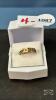 (5) STONE FAMILY THIN GOLD RING (WELL WORN)