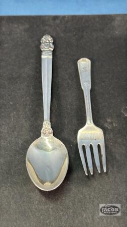 STIRLING 4H SPOON AND A CHILDS STIRLING FORK
