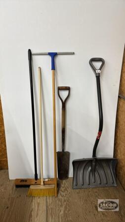 BROOM AND GARDEN TOOL LOT