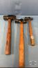 SMALL SLEDGE AND (2) BALL PEAN HAMMERS
