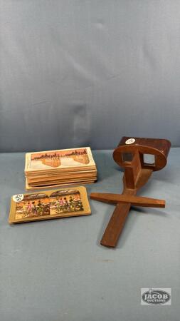 PARTIAL STEREO SCOPE AND APPROX. 50 CARDS