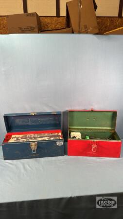 (2) METAL TOOL BOXES WITH CONTENTS