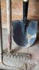 ROUND MOUTH GARDEN SHOVEL AND 2 RAKES - 4