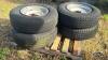 (4) 8 BOLT RIMS WITH 9.50R16.5LT TIRES - 2