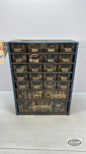 23 DRAWER ORGANIZER BIN WITH CONTENTS