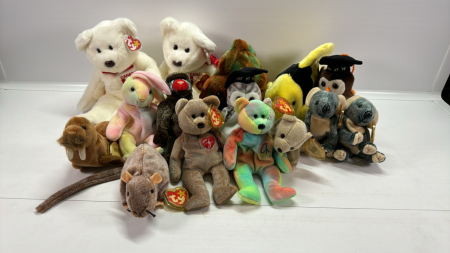 15 Ty Beanie Babies -4 are Larger Style