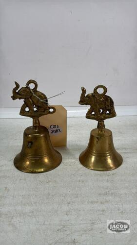 (2) BRASS ELEPHANT BELLS