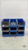 (9) PLASTIC BINS WITH QUANTITY OF NAILS