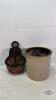 8IN CROCK AND WOODEN PULLY