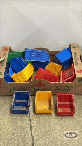 APPROX (15) SMALL PLASTIC PARTS BINS