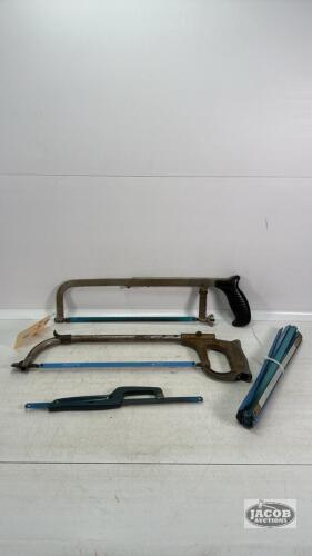 (2) HACK SAWS WITH QUANTITY OF BLADES