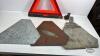 (3) METAL SMV SIGNS AND A SAFETY TRIANGLE - 3