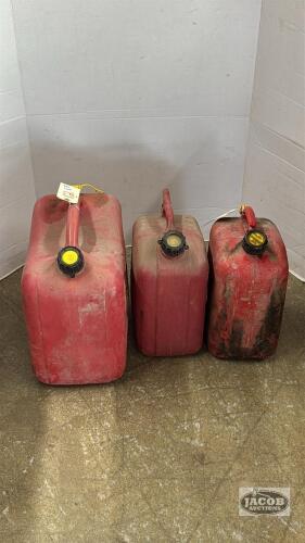 (1) 5 GALLON AND (2) 10 LITER GAS CANS