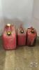 (1) 5 GALLON AND (2) 10 LITER GAS CANS