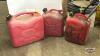 (1) 5 GALLON AND (2) 10 LITER GAS CANS - 2