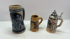 6 Beer Steins -Mostly German, 1 Avon etc. - 6