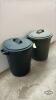 (2) PLASTIC GARBAGE PAILS WITH LIDS