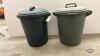 (2) PLASTIC GARBAGE PAILS WITH LIDS - 2