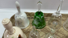 11 Glass & China Bells and 2 -3in High Cat Figures - 4