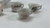 Qty of Miniature Cups in Hand Painted Celery Dish - 4