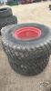 Pair of 44x18.00-20 tires on Kubota 6 bolt wheels