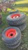 Set of 4 tires rear 400/80R24 snow tires Nokion front 250/80R16 , For Kubota L series tractors - 3