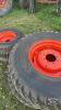 Set of 4 tires rear 400/80R24 snow tires Nokion front 250/80R16 , For Kubota L series tractors - 5