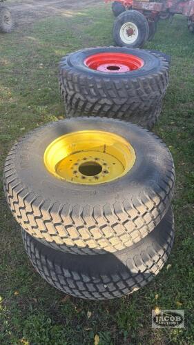 Pair of 41x14.00-20 tires of Jd 8 bolt wheels