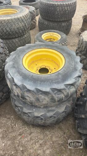 Pair of 43x16.00-20 tires on Jd 8 bolt wheels