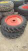 Pair of 9.5 32 tires on Kubota 6 bolt wheels