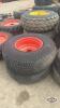 Pair of 355/80-20 tires on Kubota 6 bolt wheels