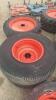 Pair of 355/80-20 tires on Kubota 6 bolt wheels - 2