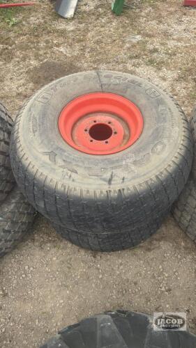 Pair of 41/18LL x16.1 tires on Kubota 6 bolt wheels