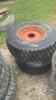 Pair of 44x18.00-20 tires on Kubota 8 bolt wheels