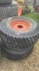 Pair of 44x18.00-20 tires on Kubota 8 bolt wheels - 3
