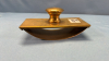 Brass Ink Well on Attached Plate & Brass Blotter - 5