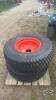 Pair of 41x14.00-20 tires on Kubota 6 bolt wheels - 2