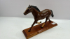 Metal Horse Figurine on 13in Long Plaque - 2