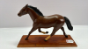 Metal Horse Figurine on 13in Long Plaque - 3