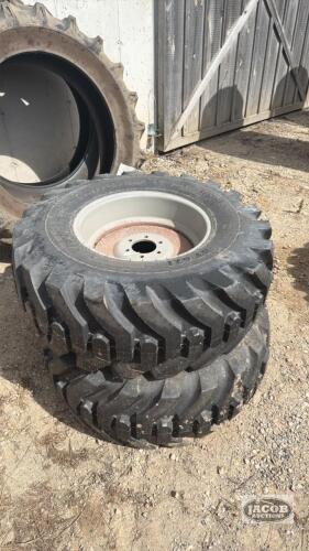 Unused Bkt 400/70-20 tire on 6 bolt wheel x2