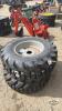 Unused Bkt 400/70-20 tire on 6 bolt wheel x2 - 3
